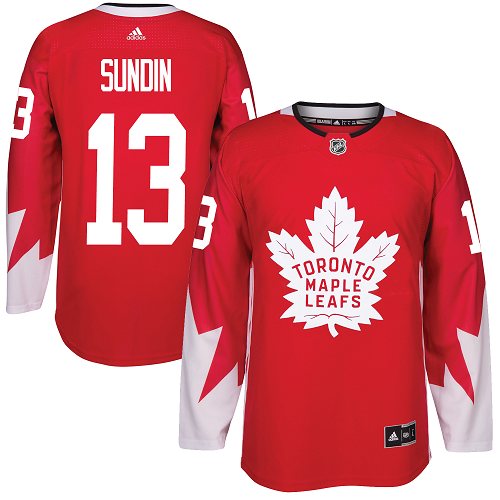 Adidas Maple Toronto Maple Leafs #13 Mats Sundin Red Team Canada Authentic Stitched Youth Jersey Youth