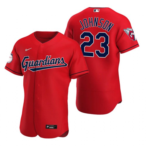 Cleveland Guardians #23 Daniel Johnson Red Men's 2022 Authentic Alternate Jersey Men's