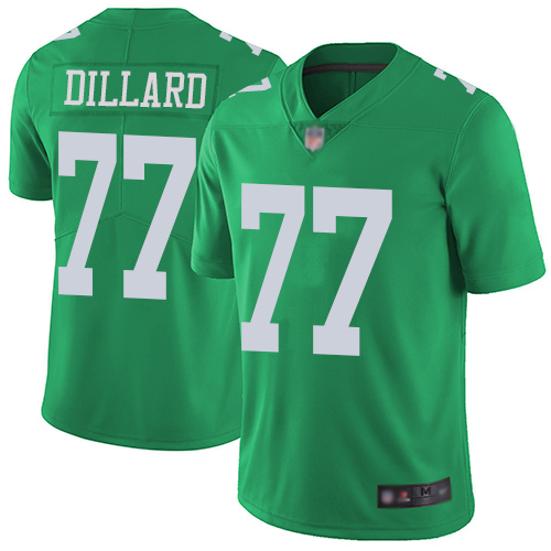 Philadelphia Eagles #77 Andre Dillard Green Youth Stitched Limited Rush Jersey Youth