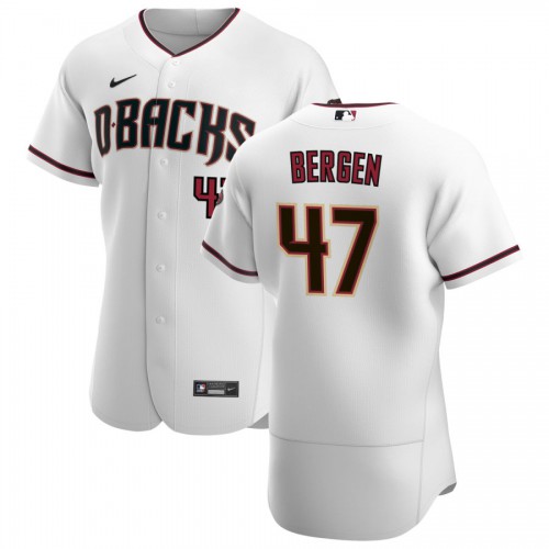 Arizona Arizona Diamondbacks #47 Travis Bergen Men's White Crimson Authentic Home Team Jersey Men's
