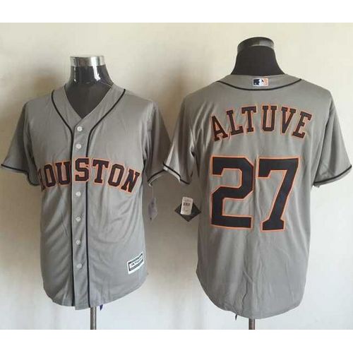 Houston Astros #27 Jose Altuve Grey New Cool Base Stitched Jersey Men's