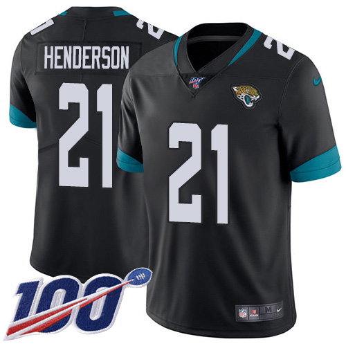 Jacksonville Jaguars #21 C.J. Henderson Black Team Color Youth Stitched 100th Season Vapor Untouchable Limited Jersey Youth