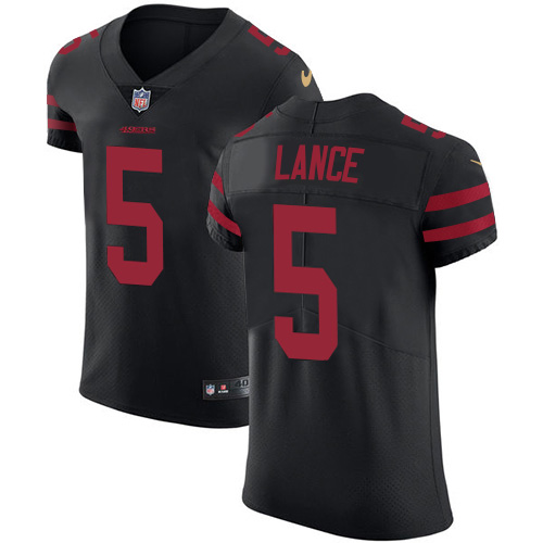 San Francisco 49ers #5 Trey Lance Black Alternate Men's Stitched Vapor Untouchable Elite Jersey
