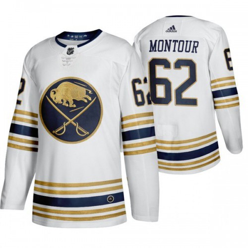 Buffalo Buffalo Sabres #62 Brandon Montour White 50th Anniversary Third 2019-20 Jersey Men's