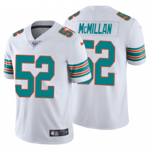 Miami Dolphins #52 Raekwon Mcmillan White Alternate Men's Stitched 100th Season Vapor Untouchable Limited Jersey Men's