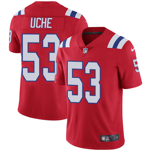 New England Patriots #53 Josh Uche Red Alternate Men's Stitched Vapor Untouchable Limited Jersey Men's
