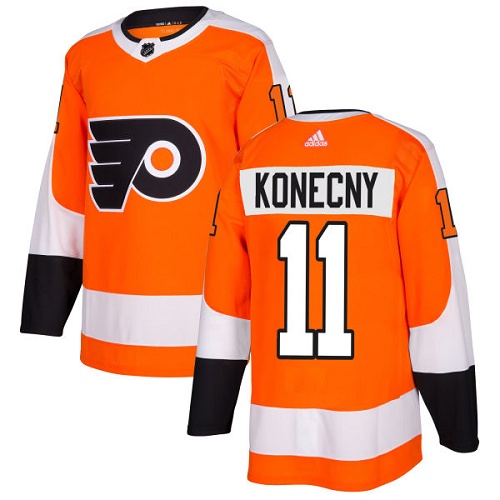 Adidas Philadelphia Flyers #11 Travis Konecny Orange Home Authentic Stitched Jersey Men's