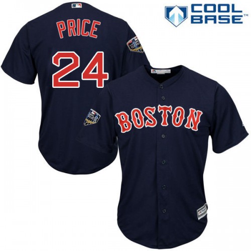 Boston Red Sox #24 David Price Navy Blue Cool Base 2018 World Series Stitched Youth Jersey Youth