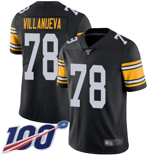 Pittsburgh Steelers #78 Alejandro Villanueva Black Alternate Men's Stitched 100th Season Vapor Limited Jersey Men's