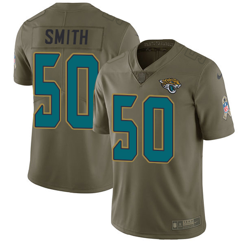 Jacksonville Jaguars #50 Telvin Smith Olive Youth Stitched Limited 2017 Salute to Service Jersey Youth