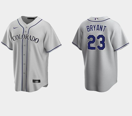 Men's Youth Women's Colorado Rockies #23 Kris Bryant Replica 2020 Gray Road Jersey