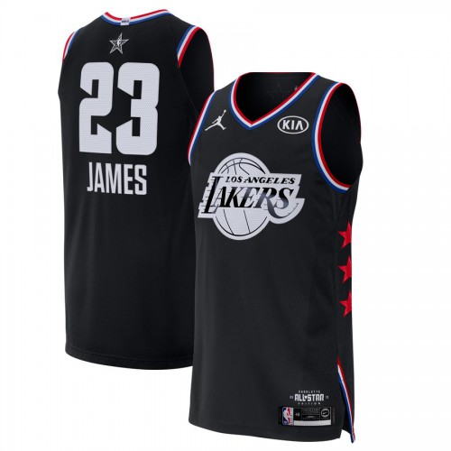 Los Angeles Lakers #23 LeBron James Black Jordan Brand 2019 All-Star Game Finished Authentic Jersey Mens