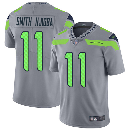 Seahawks #11 Jaxon Smith-Njigba Gray Men's Stitched Limited Inverted Legend Jersey