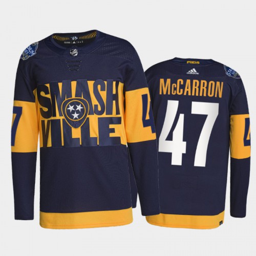 Adidas Nashville Predators #47 Michael McCarron Men's 2022 Stadium Series Authentic Jersey - Navy Men's