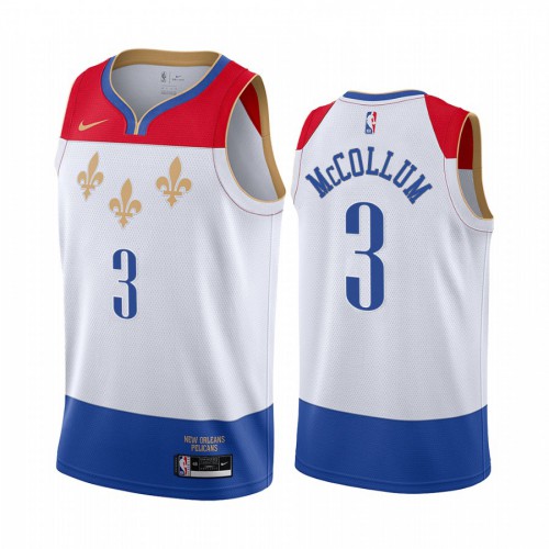 New Orleans Pelicans #3 C.J. McCollum White Youth Swingman 2020-21 City Edition Jersey Youth