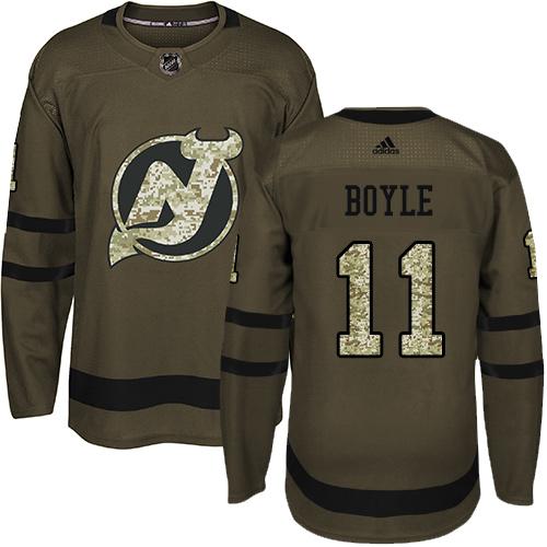 Adidas New Jersey Devils #11 Brian Boyle Green Salute to Service Stitched Youth Jersey Youth