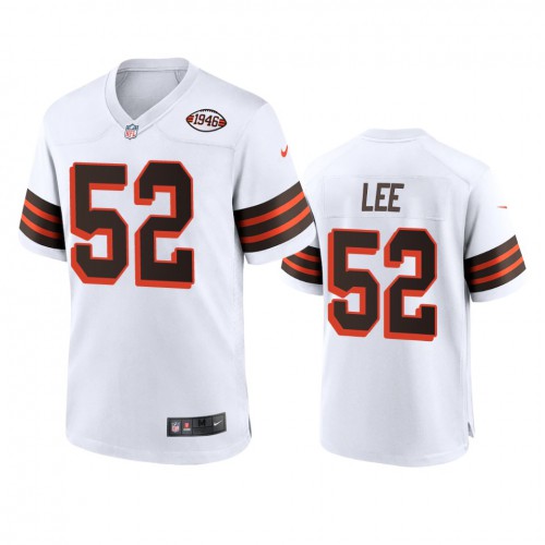 Men's Cleveland Browns #52 Elijah Lee 1946 Collection Alternate Game Limited Jersey - White Men's