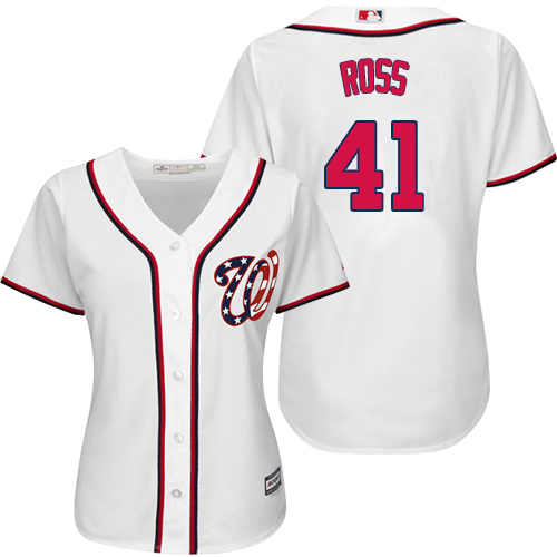 Washington Nationals #41 Joe Ross White Home Women's Stitched Jersey Womens