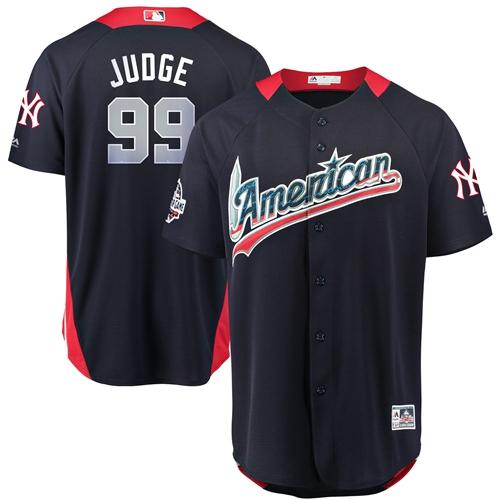 New York Yankees #99 Aaron Judge Navy Blue 2018 All-Star American League Stitched Jersey Men's