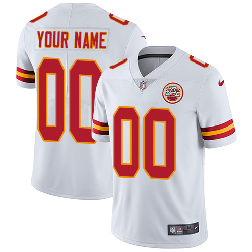 Kansas City Chiefs Customized White Stitched Vapor Untouchable Limited Youth Jersey