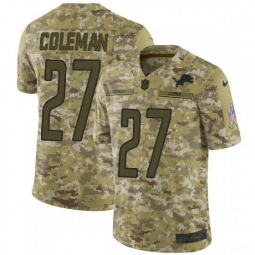 Detroit Lions #27 Justin Coleman Camo Men's Stitched Limited 2018 Salute To Service Jersey Men's
