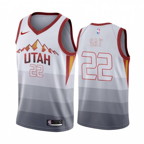 Utah Jazz #22 Rudy Gay Mens Hardwood Classic Jersey White Mens