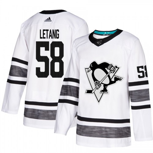 Adidas Pittsburgh Penguins #58 Kris Letang White Authentic 2019 All-Star Stitched Youth Jersey Youth