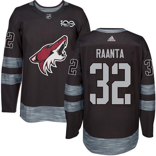 Adidas Arizona Coyotes #32 Antti Raanta Black 1917-2017 100th Anniversary Stitched Jersey Men's