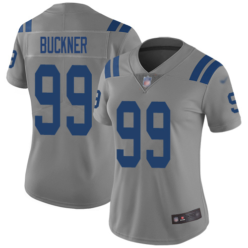 Indianapolis Colts #99 DeForest Buckner Gray Women's Stitched Limited Inverted Legend Jersey Womens