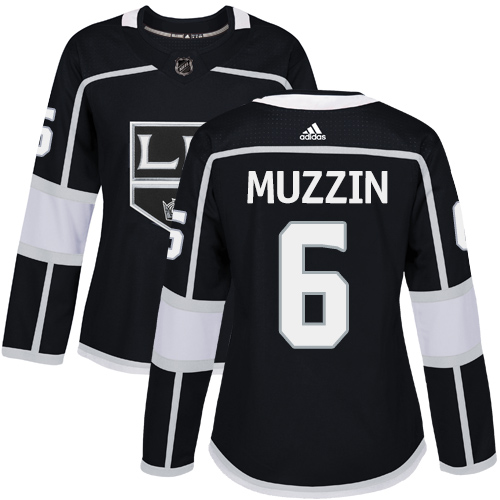 Adidas Los Angeles Kings #6 Jake Muzzin Black Home Authentic Women's Stitched Jersey Womens