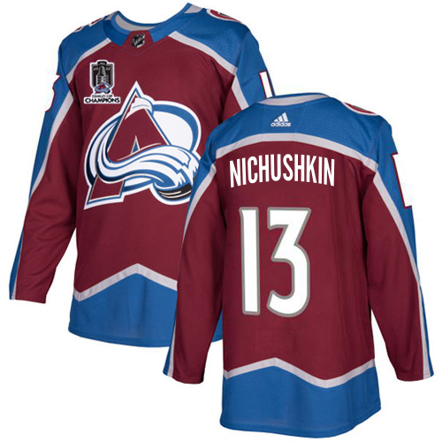 Adidas Colorado Avalanche #13 Valeri Nichushkin Burgundy Youth 2022 Stanley Cup Champions Burgundy Home Authentic Stitched Jersey Youth