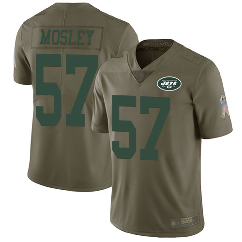 Jets #57 C.J. Mosley Olive Men's Stitched Limited 2017 Salute To Service Jersey