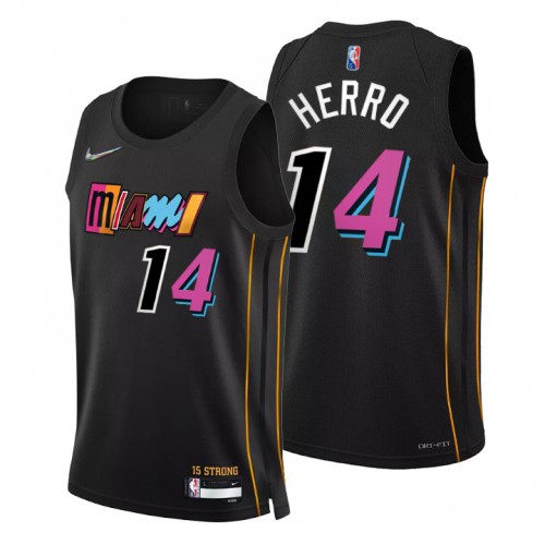 Miami Miami Heat #14 Tyler Herro Mens Black 2021/22 Swingman Jersey - City Edition Mens