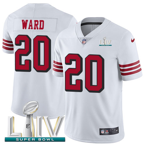 San Francisco 49ers #20 Jimmie Ward White Super Bowl LIV 2020 Rush Men's Stitched Vapor Untouchable Limited Jersey Men's