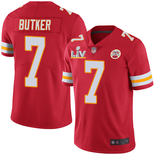 Chiefs #7 Harrison Butker Red Team Color Youth Super Bowl LV Bound Stitched Vapor Untouchable Limited Jersey