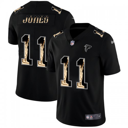 Atlanta Atlanta Falcons #11 Julio Jones Carbon Black Vapor Statue Of Liberty Limited Jersey Men's