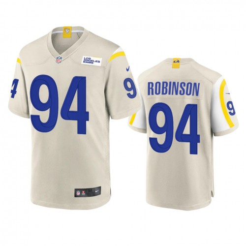 Los Angeles Los Angeles Rams #94 A'Shawn Robinson Men's Game Jersey - Bone Men's