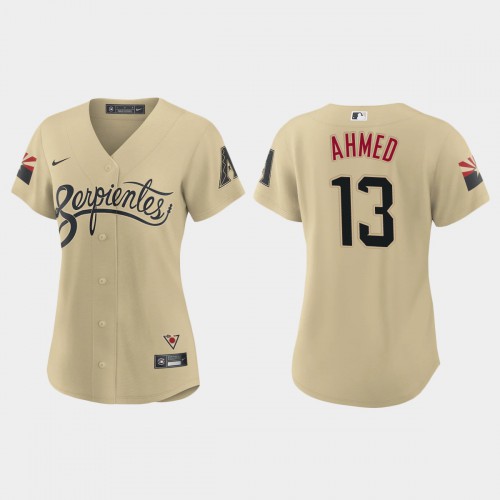 Arizona Arizona Diamondbacks #13 Nick Ahmed Women's 2021 City Connect Jersey Gold Womens