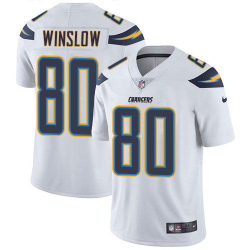 Los Angeles Chargers #80 Kellen Winslow White Men's Stitched Vapor Untouchable Limited Jersey Men's