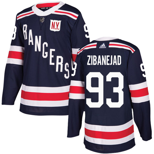 Adidas New York Rangers #93 Mika Zibanejad Navy Blue Authentic 2018 Winter Classic Stitched Jersey Men's
