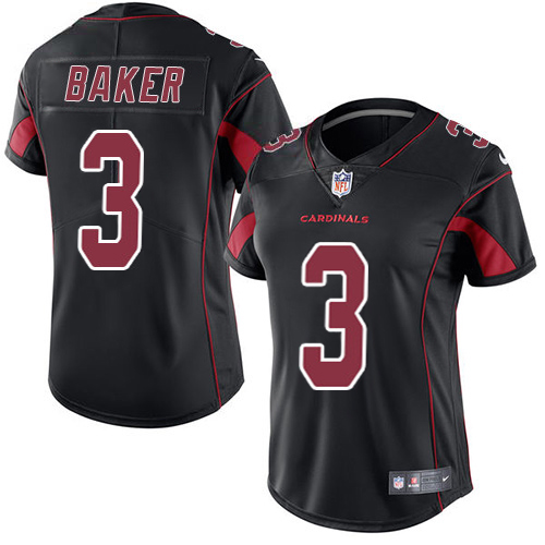 Cardinals #3 Budda Baker Black Women's Stitched Limited Rush Jersey