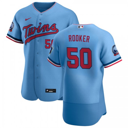 Minnesota Minnesota Twins #50 Brent Rooker Men's Light Blue Alternate 2020 60th Season Authentic Team Jersey Men's