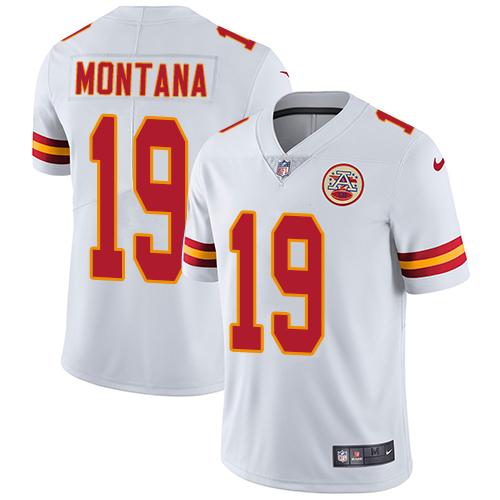 Kansas City Chiefs #19 Joe Montana White Men's Stitched Vapor Untouchable Limited Jersey Men's