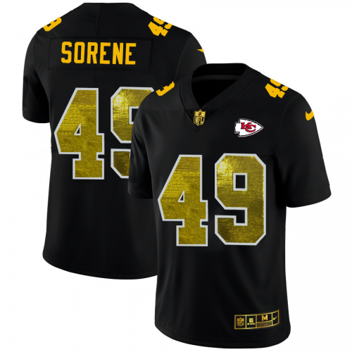 Kansas City Kansas City Chiefs #49 Daniel Sorensen Men's Black Golden Sequin Vapor Limited Jersey Men's