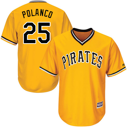 Pittsburgh Pirates #25 Gregory Polanco Gold Cool Base Stitched Youth Jersey Youth