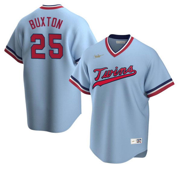 Men's Youth Women Minnesota Twins 25 Replica Light Blue Road Cooperstown Collection Byron Buxton Jersey