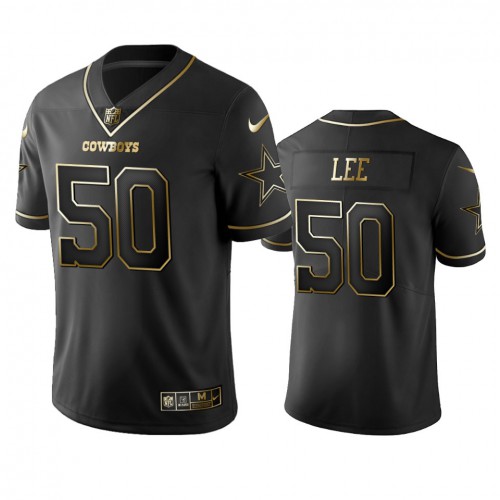 Dallas Cowboys #50 Sean Lee Black Golden Limited Edition Stitched Jersey Men's