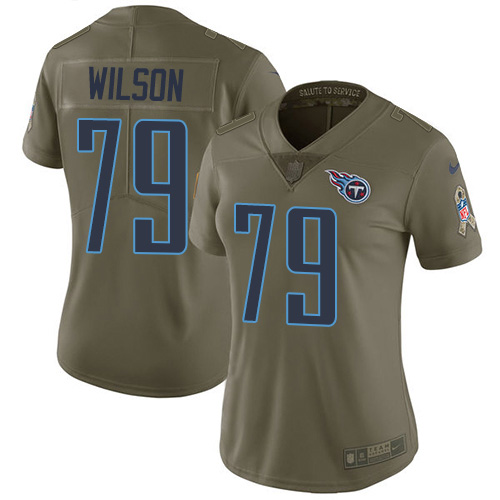 Tennessee Titans #79 Isaiah Wilson Olive Women's Stitched Limited 2017 Salute To Service Jersey Womens