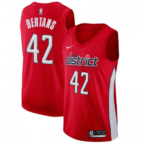 Washington Wizards #42 Davis Bertans Red Womens Swingman Earned Edition Jersey Womens
