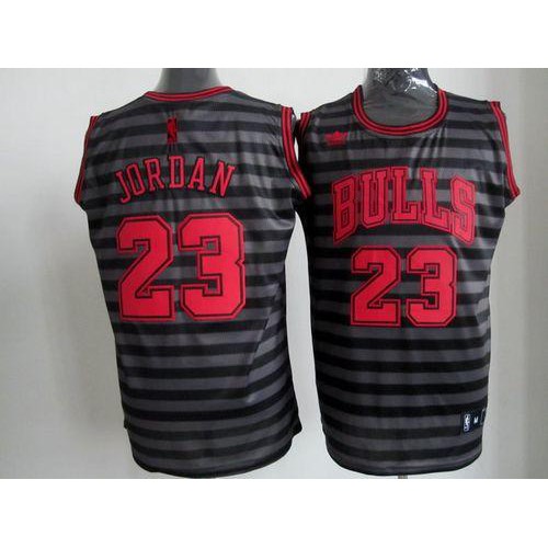 Chicago Bulls #23 Michael Jordan Black/Grey Groove Stitched Jersey Mens